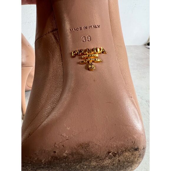 Prada Womens Nude Leather Pointed Toe High Heels Sz 39 - Picture 11 of 15